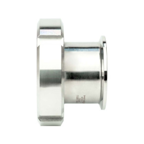 Adapter Milchrohr Kegelstutzen DN40 mit Überwurfmutter auf 50,5mm Tri-Clamp Flansch