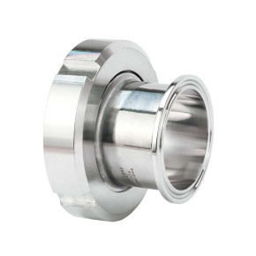 Adapter Milchrohr Kegelstutzen DN40 mit Überwurfmutter auf 50,5mm Tri-Clamp Flansch